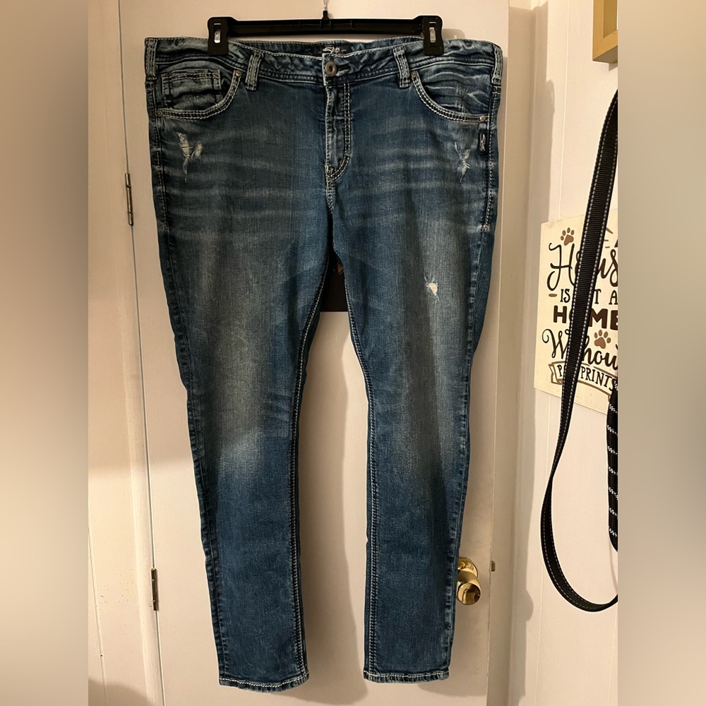 Silver Skinny Jeans